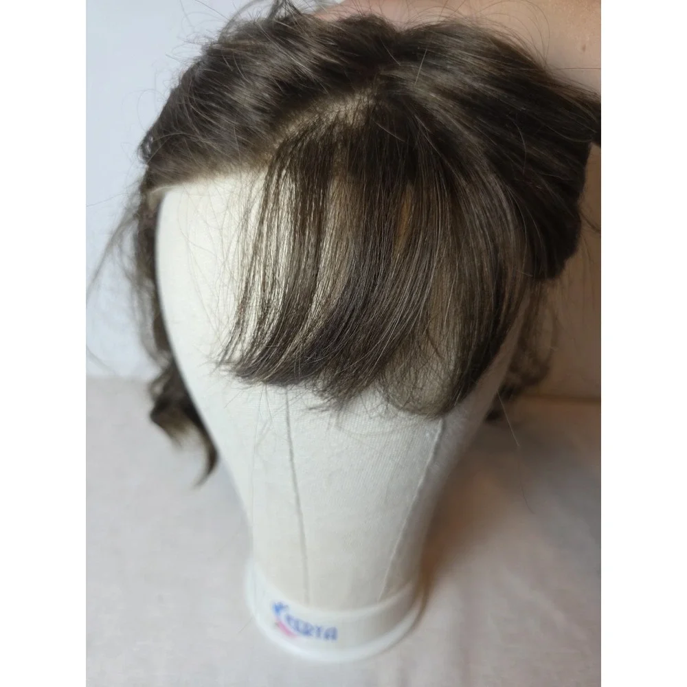 Estetica Wig Short Brunette Highlights With Fringe Iced Mocha Lace Front Bob